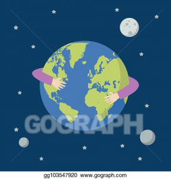 Vector Clipart - Hands hug earth globe. Vector Illustration ...