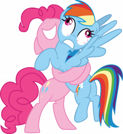 Pinkie Pie hugging Rainbow Dash tightly. feel better @Michelle ...
