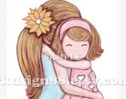 Mom And Daughter Hugging Clipart (52+) | Art | Mother ...
