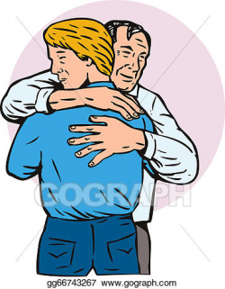 Clip Art - Father hugging son. Stock Illustration gg66743267 ...