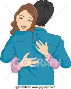 Vector Stock - Couple hug happy. Clipart Illustration ...