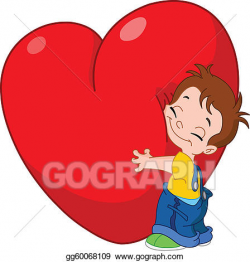 Vector Stock - Kid hug heart. Stock Clip Art gg60068109 ...