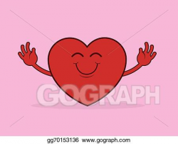 Vector Clipart - Heart hug reach. Vector Illustration ...