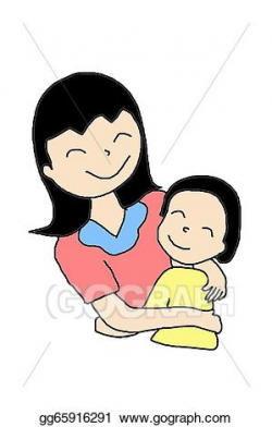 Drawing - Mother and child. Clipart Drawing gg65916291 - GoGraph