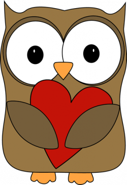 Owl Hugging a Heart Clip Art - Owl Hugging a Heart Image ...