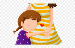Hug Clipart Parent - Mother Daughter Hug Cartoon - Png ...