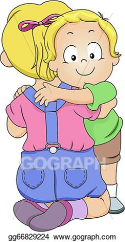 EPS Vector - Sibling hug. Stock Clipart Illustration ...