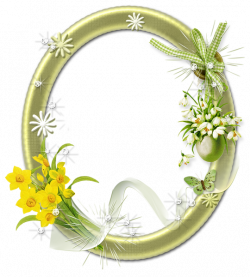 Cute Oval Frame with Flowers - would be suitable for sympathy card ...