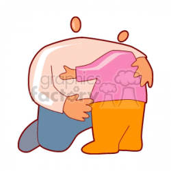 father hugging his son clipart. Royalty-free clipart # 157500