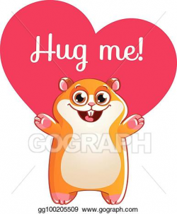 EPS Vector - Cartoon hamster ready for a hugging. Stock ...