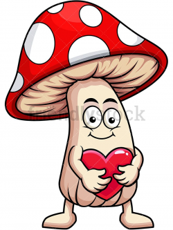 Mushroom Mascot Hugging Heart Icon | Medical Clipart ...