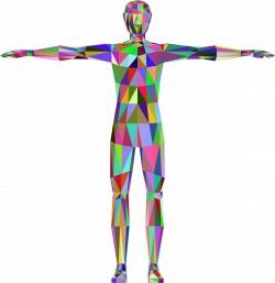 Clipart - Prismatic Low Poly Human Male