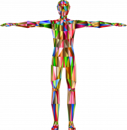 Clipart - Prismatic Low Poly Human Male Variation 4