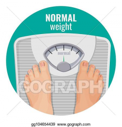 Vector Art - Normal weight human feet on scales isolated on ...