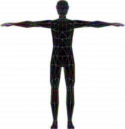 Clipart - Prismatic Low Poly Human Male Wireframe