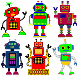 Retro Robots Clipart & Vectors | Robot, Creative and Clip art