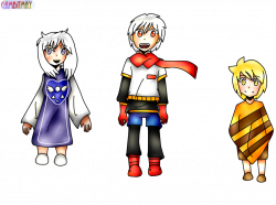 3 characters from undertale as humans + speedpaint by gambitmay on ...