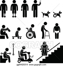 EPS Illustration - Amputee handicap disable people man ...