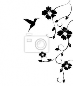 vector hummingbird card Sticker • Pixers® - We live to ...
