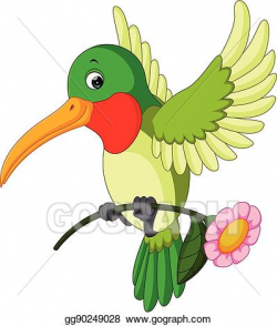 Vector Art - Cartoon funny hummingbird. Clipart Drawing ...