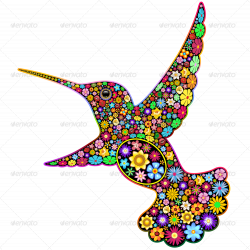 Hummingbird Floral Ornamental Art Design-Jpg1000.png (1000×1001 ...