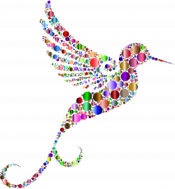 Clipart - Prismatic Hummingbird Circles 6 No Background