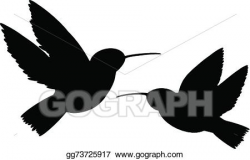 Vector Stock - Hummingbird silhouette. Clipart Illustration ...