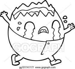 Vector Art - Humpty dumpty cartoon egg man crying. Clipart ...
