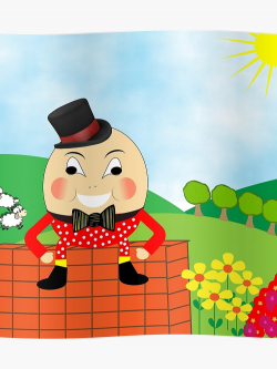 Cute Humpty Dumpty Kids Nursery Rhyme Theme | Poster