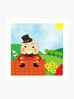 Cute Humpty Dumpty Kids Nursery Rhyme Theme | Art Print