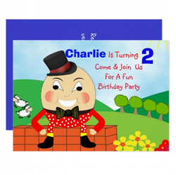 Humpty Dumpty Themed Kids Birthday Party Editable Invitation