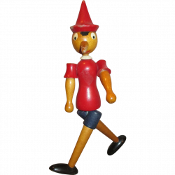 Vintage Wooden Pinocchio Doll - Can Sit or Stand - Turns when ...