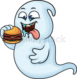 Hungry Ghost Eating Hamburger | Art Ideas in 2019 | Clip art ...