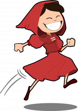 Jumping Girl by @qubodup, A red hooded girl jumping with shadow and ...