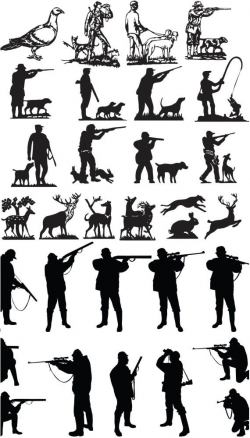 Hunters silhouette vector | Cricut | Silhouette clip art ...