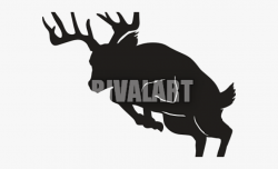 Hunting Clipart Buck - Deer Jumping Fence Silhouette ...