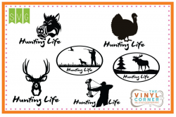 Applique Corner Hunting Life Cuttable SVG Clipart Design Set