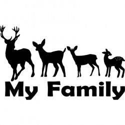 Download deer family silhouette clipart Deer hunting Decal