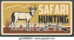 EPS Vector - Safari hunting banner with african animal and ...