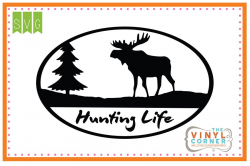 Applique Corner Hunting Life Moose Cuttable SVG Clipart Design