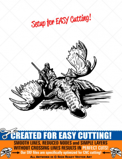 MOOSE Hunting-Hunter Clipart-Vector Clip Art Graphics-Digital Download-Cut  Ready Files-CNC-Logo-Vinyl Sign Design-eps, ai, svg, dxf, png,pdf