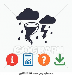 Vector Art - Storm bad weather sign icon. gale hurricane ...