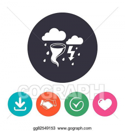 Vector Art - Storm bad weather sign icon. gale hurricane ...