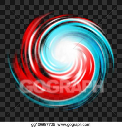 EPS Vector - Red and blue hurricane symbol on dark ...