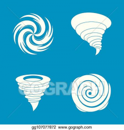 Vector Art - Hurricane storm damage icons set, simple style ...