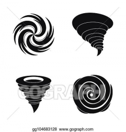 Vector Art - Hurricane storm damage icons set, simple style ...
