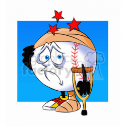 cartoon baseball mascot speedy injured clipart. Royalty-free clipart #  397437