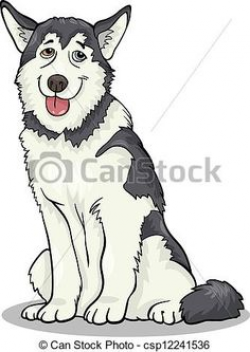 Cartoon Siberian Husky / Alaskan Malamute Cutout | Pinterest ...