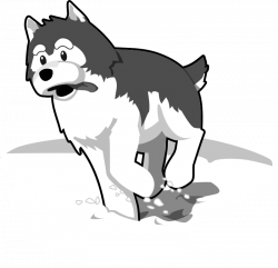 Clipart - Husky Coloring Page