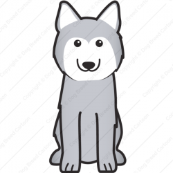 Siberian Husky Silver | Dog Breed Cartoon Siberian Husky |